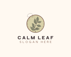 Botanical Leaf Embroidery logo design