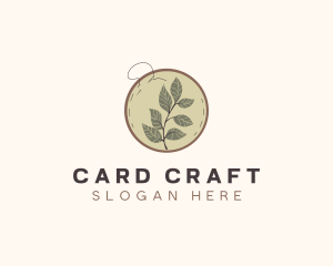 Botanical Leaf Embroidery logo design