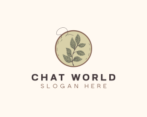 Botanical Leaf Embroidery logo design