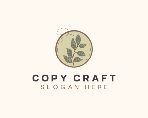 Botanical Leaf Embroidery logo design