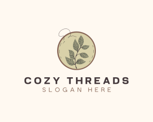 Botanical Leaf Embroidery logo design