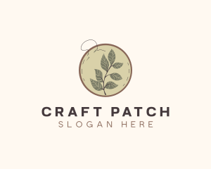 Botanical Leaf Embroidery logo design