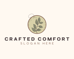 Botanical Leaf Embroidery logo design