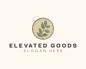 Botanical Leaf Embroidery logo design