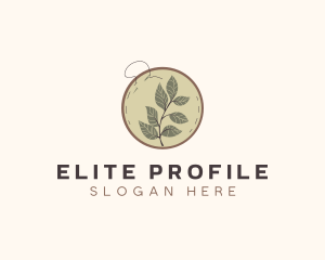 Botanical Leaf Embroidery logo design