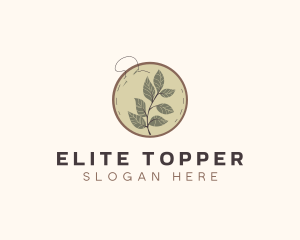 Botanical Leaf Embroidery logo design