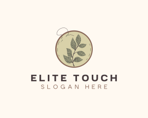 Botanical Leaf Embroidery logo design