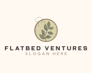 Botanical Leaf Embroidery logo design