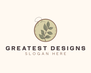 Botanical Leaf Embroidery logo design