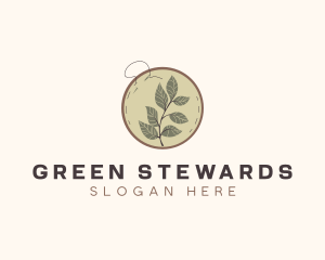 Botanical Leaf Embroidery logo design