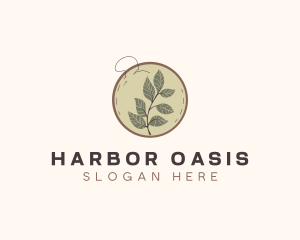 Botanical Leaf Embroidery logo design