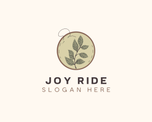 Botanical Leaf Embroidery logo design