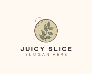 Botanical Leaf Embroidery logo design