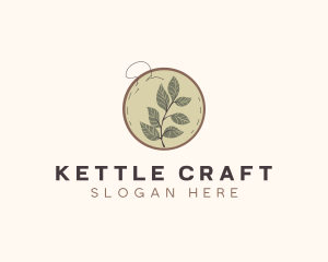 Botanical Leaf Embroidery logo design