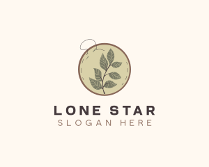 Botanical Leaf Embroidery logo design