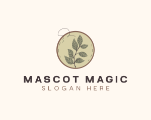 Botanical Leaf Embroidery logo design