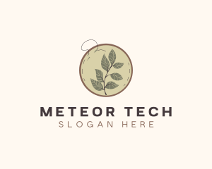 Botanical Leaf Embroidery logo design