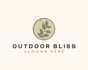 Botanical Leaf Embroidery logo design