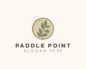 Botanical Leaf Embroidery logo design