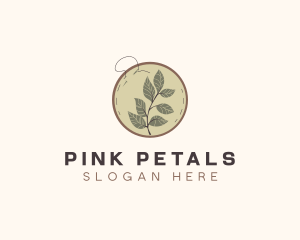 Botanical Leaf Embroidery logo design