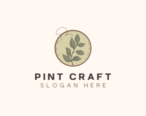 Botanical Leaf Embroidery logo design