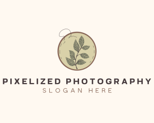 Botanical Leaf Embroidery logo design