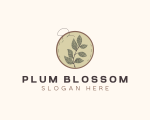 Botanical Leaf Embroidery logo design