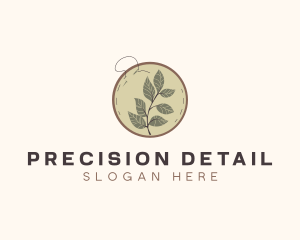 Botanical Leaf Embroidery logo design