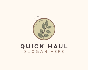 Botanical Leaf Embroidery logo design