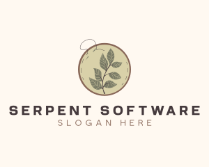 Botanical Leaf Embroidery logo design