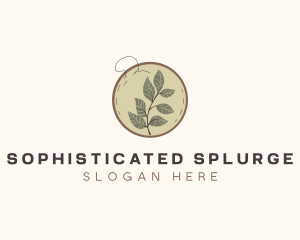 Botanical Leaf Embroidery logo design