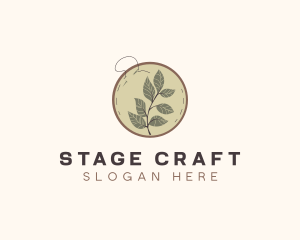 Botanical Leaf Embroidery logo design