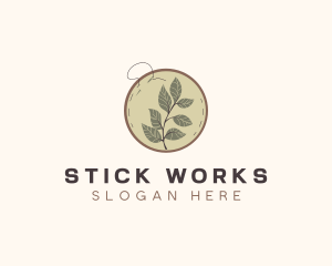 Botanical Leaf Embroidery logo design