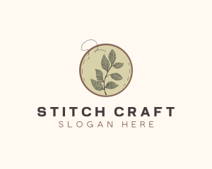 Botanical Leaf Embroidery logo design