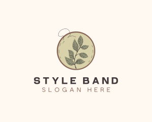 Botanical Leaf Embroidery logo design