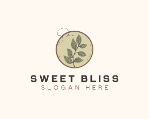 Botanical Leaf Embroidery logo design