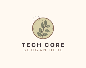 Botanical Leaf Embroidery logo design