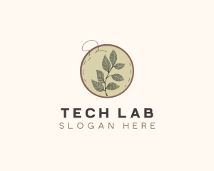 Botanical Leaf Embroidery logo design