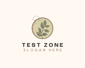 Botanical Leaf Embroidery logo design