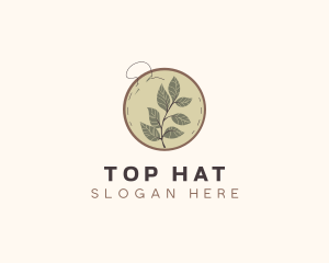 Botanical Leaf Embroidery logo design