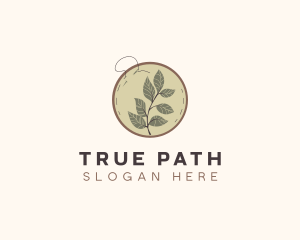 Botanical Leaf Embroidery logo design