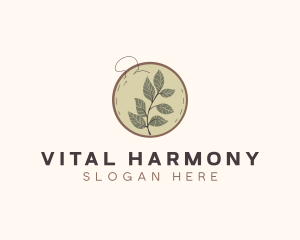 Botanical Leaf Embroidery logo design