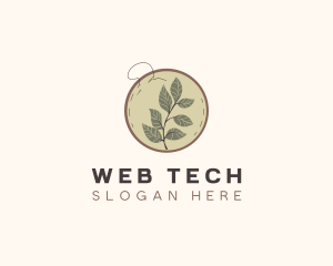 Botanical Leaf Embroidery logo design