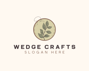 Botanical Leaf Embroidery logo design