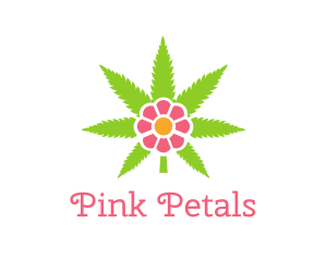 Cannabis Pink Flower logo design