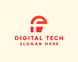 Digital Modern Letter F logo