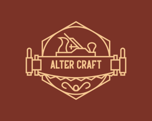 Woodworker Crafting Saw Badge logo design