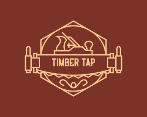 Woodworker Crafting Saw Badge logo design