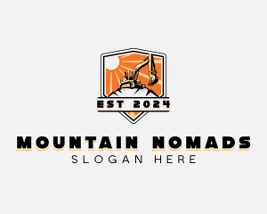 Mountain Excavator Construction logo design