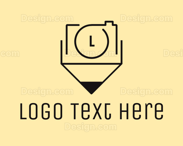 Camera Pencil Letter Logo